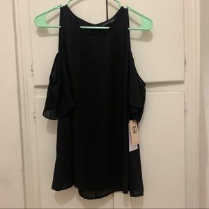 Ivanka Trump Cold Shoulder Black Blouse